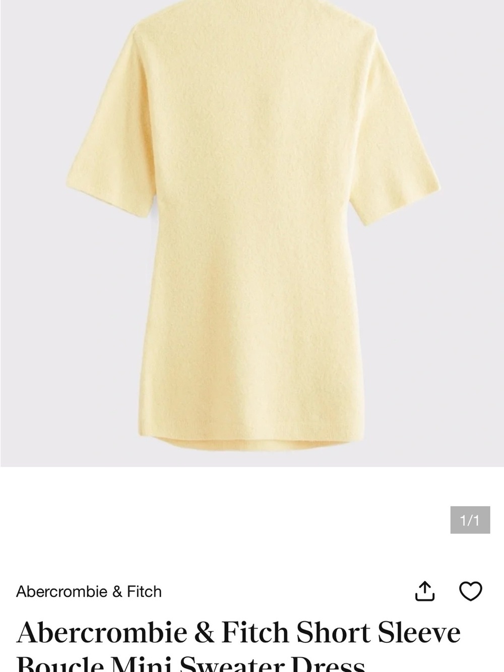 Abercrombie & Fitch Short Sleeve Bouclé Top - Pale Yellow